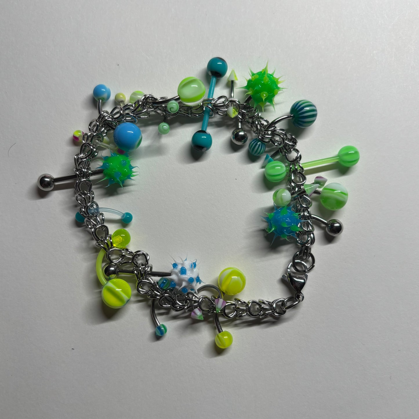 green apple pierced bracelet